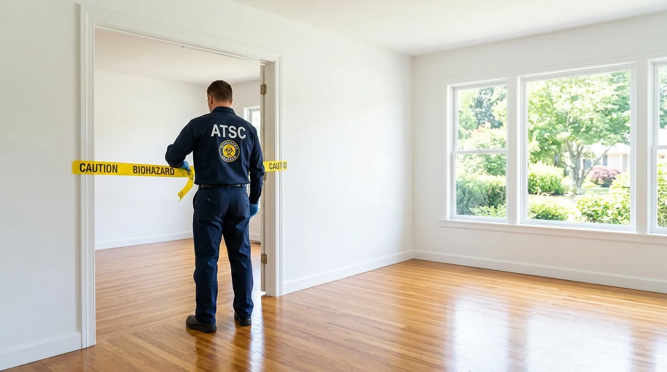Certified biohazard cleanup crew performing Decomposition Cleanup in Hapeville